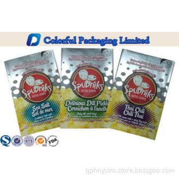 Heat sealing laminated Potato Chips Packaging Pouch with Al